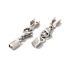 304 Stainless Steel Lobster Claw Clasps with Cord Ends LS-X-STAS-H179-02P-2