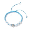 ABS Plastic Imitation Pearl Beads Braided Bead Bracelets for Women BJEW-JB13064-3