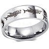 Shark Pattern 201 Stainless Steel Finger Rings FS-WG835B4-06-1