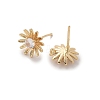 Brass Clear Cubic Zirconia Stud Earrings Finding for Women KK-A244-09G-2