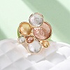 Zinc Alloy & Enamel Stretch Finger Rings for Women RJEW-M101-01A-G-2