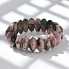 Bicone Natural Rhodonite Beads Stretch Bracelets for Women Men BJEW-C097-05B-2