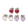 3 Pairs 3 Colors 304 Stainless Steel Enamel Heart Stud Earrings for Women EJEW-K279-01P-2