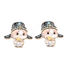Peking Opera Cat Alloy Enamel Cabochons AL-CBA1A6F-04KCG-B-1