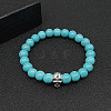 Synthetic Turquoise Stretch Bracelets for Women Men IS4293-1-1