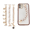 WADORN 3Pcs 3 Style Pearl Plastic Beads Charms Link Chain Phone Case Double Chain Strap Set AJEW-WR0001-42-1
