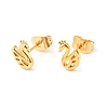 304 Stainless Steel Tiny Swan Stud Earrings with 316 Stainless Steel Pins for Women EJEW-J043-14G-1