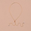 Alloy Snake Chain Slider Lariat Necklaces with Plastic Imitation Pearl Round Beads WG87CD3-01-2