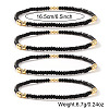 Brass & Black Glass Seed Beaded Stretch Bracelet Sets GV0095-4