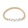 Round Brass Stretch Beaded Bracelets BJEW-JB06231-04-1