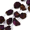Electroplate Raw Rough Natural Amethyst Beads Strands G-Q610-06B-2