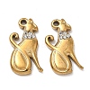 304 Stainless Steel Rhinestone Pendants RB-CBAD60D-04G-1