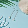 Brass Rhinestone Strass Chains Dangle Stud Earrings EJEW-TA00195-2