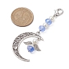 Moon Angel Alloy & Glass Pendant Decorations HJEW-JM02043-3