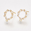 Brass Cubic Zirconia Stud Earring Findings LS-X-KK-S350-343-1