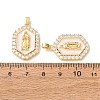 Brass Micro Pave Clear Cubic Zirconia Pendants CU-CBA9AB3-36G-2
