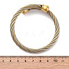 304 Stainless Steel Torque Bangles for Women BJEW-P310-10GP-5