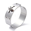 Non-Tarnish Donut 304 Stainless Steel Bangles BJEW-G700-07B-P-1