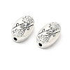 Oval with Flower Tibetan Style Alloy Beads TIBEB-1199-AS-LF-1
