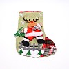 Reindeer Cloth Hanging Christmas Stocking HJEW-SZC0004-19-1