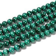 Natural Malachite Beads Strands G-O166-07A-6mm