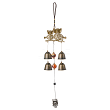 Owl Alloy Wind Chimes HJEW-WH0036-72
