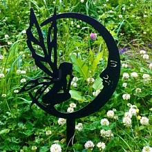 Fairy & Moon Iron Decorative Garden Stake WG38314-01