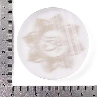 Flat Round Natural Selenite Slice Coasters DJEW-C015-02B-1