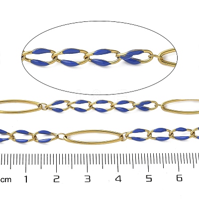 304 Stainless Steel Enamel Link Chains CHS-U003-01G-13-1