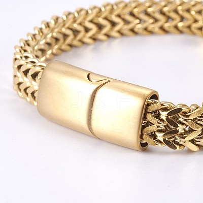 304 Stainless Steel Wheat Chain Bracelets BJEW-L655-020-1