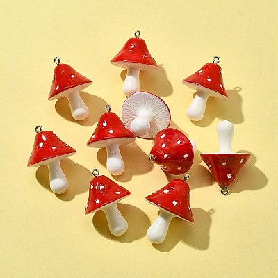 10Pcs Opaque Resin Pendants RESI-FS0001-63-1