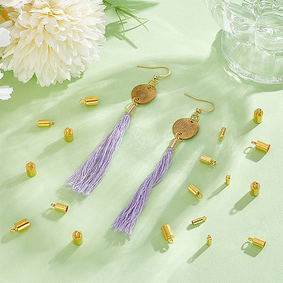 150Pcs 3 Style Brass Cord Ends KK-UN0003-75-1