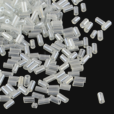 Pearlized Glass Bugle Beads SEED-R011-101-1