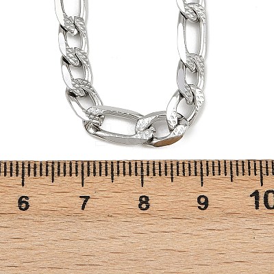 6MM 304 Stainless Steel Figaro Chain Necklaces for Women NJEW-G177-02P-1