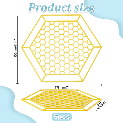 ABS Plastic Floating Bee Island AJEW-WH0248-803-1