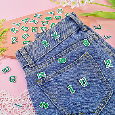 36Pcs 2 Sets 2 Styles Letter A~Z & Number 0~9 Polyester Embroidery Sew On Patches Sets PATC-TA0001-55C-1