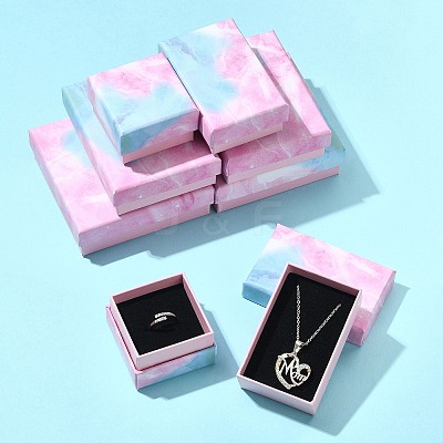 8Pcs 4 Styles Cardboard Paper Ring Boxes CBOX-FS0001-05-1