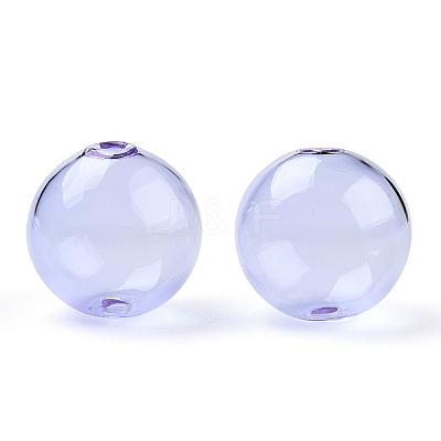 Transparent Blow High Borosilicate Glass Globe Beads X-GLAA-T003-09B-1