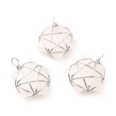 Natural Quartz Crystal Pendants G-D458-07P-06-RS-1