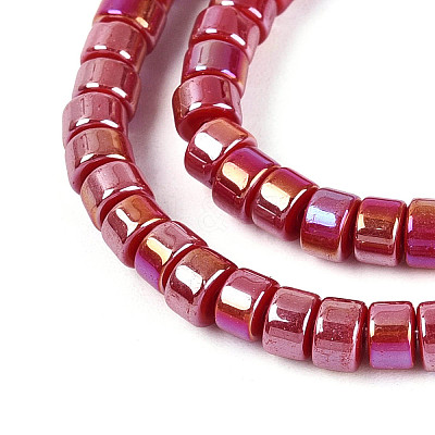 AB Color Plated Opaque Glass Beads Strands GLAA-T026-2x4mm-P03-1