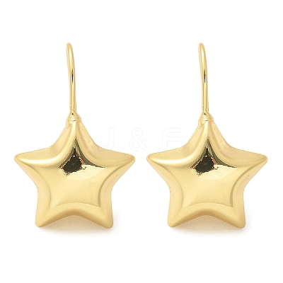Star Brass Dangle Earrings EJEW-B132-05G-1