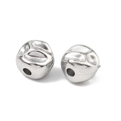 Hammered 304 Stainless Steel Beads STAS-B127-01P-02-1