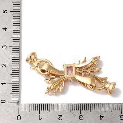 Brass Micro Pave Cubic Zirconia Fold Over Clasps KK-B098-09G-02-1