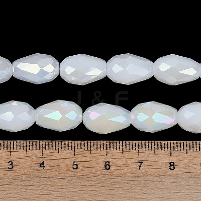 Opaque Solid Color Electroplate Glass Beads Strands EGLA-N013-J6mm-B03-1