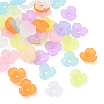 3-Petal Transparent Acrylic Bead Caps FACR-T001-01A-1