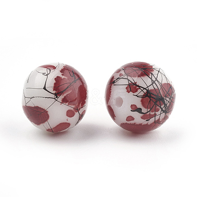 Drawbench & Baking Paint Glass Beads Strands GLAA-S176-6mm-10-1