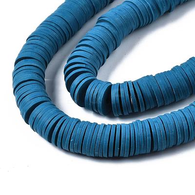 Flat Round Handmade Polymer Clay Beads CLAY-R067-12mm-44-1