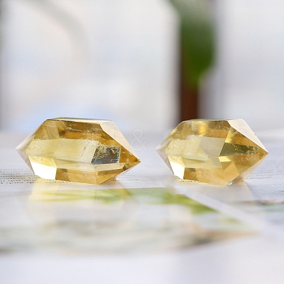 Double Tower Natural Citrine Healing Stone Wands PW-WG12520-03-1