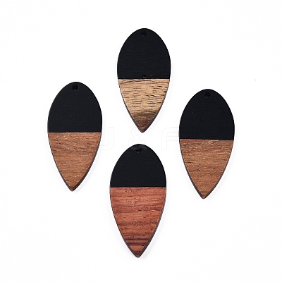 Opaque Resin & Walnut Wood Pendants RESI-N025-031-B01-1