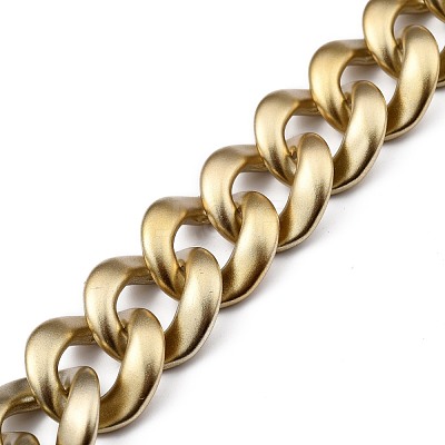Handmade Spray Painted CCB Plastic Curb Chains AJEW-JB00737-02-1